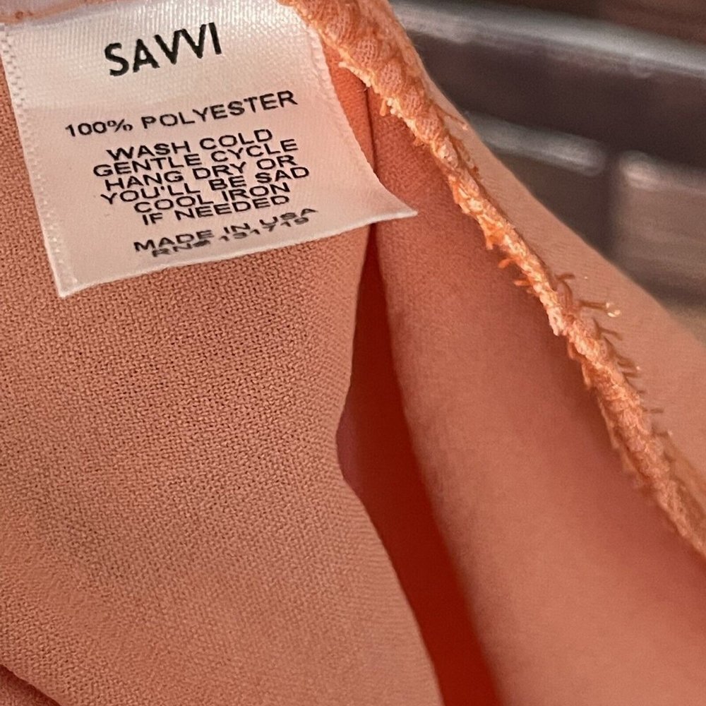 Savvi Womens Dress Size XS Peach Corral Pockets Short Sleeve - Picture 6 of 6
